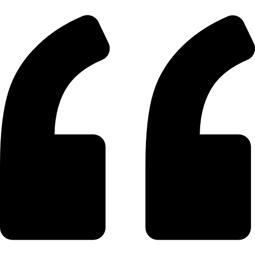 Two black silhouettes of a quotation mark