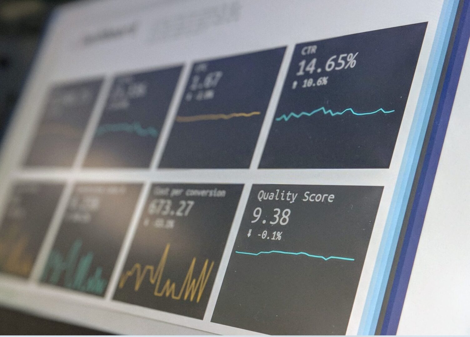 A close up of a computer screen with graphs